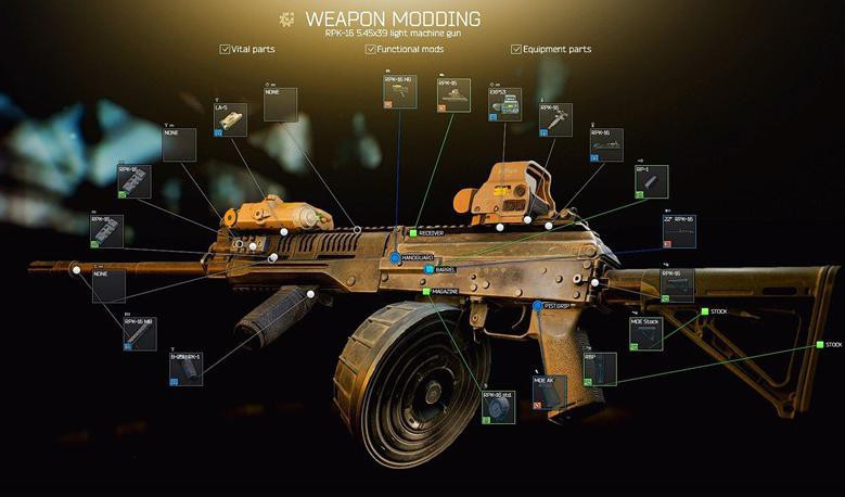 Súng có thể lắp được 3 loại hộp tiếp đạn khác nhau với cơ số đạn 30 viên, 45 viên và 96 viên. Điều đặc biệt là súng có thể sử dụng chung hộp tiếp đạn với AK-74 và RPK-74.