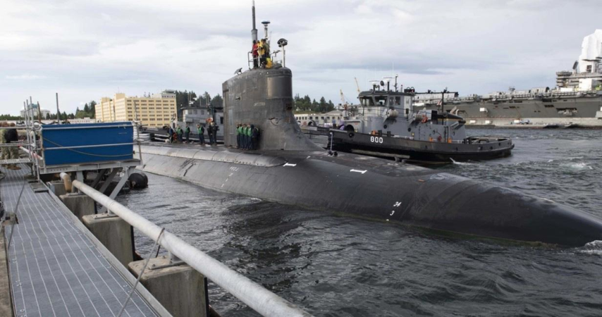 Đây là hình ảnh đầu tiên cho thấy hư hại của tàu ngầm USS Connecticut sau vụ đâm núi ngầm dưới Biển Đông hôm 2/10/2021.