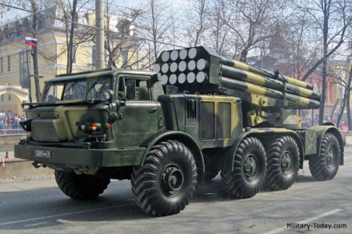 Một trong hai loại vũ khí có hỏa lực đáng sợ nhất, mà pháo binh Nga đưa tới khu vực biên giới với Ukraine, bao gồm pháo phản lực phóng loạt BM-27 Uragan.