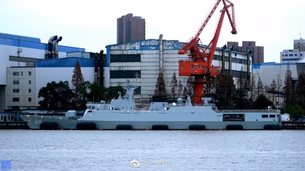 Các tàu khác thuộc lớp Type 056 gia nhập Hải quân Trung Quốc trong năm vừa rồi bao gồm chiếc Thái An với số thân 616. Nguồn ảnh: Sina.