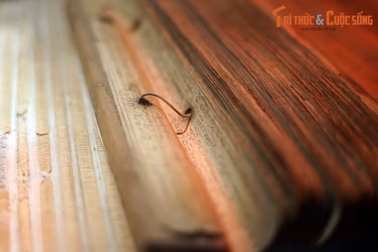 Mỗi tờ lá cọ có lỗ để luồn dây qua. Với những lỗ này, các văn bản lá cọ được buộc lại với nhau gọn gàng. Khi đọc, người ta lật từng lá, tương tự như đọc như một cuốn sách. Nội dung trong sách lá cọ gồm các bản thảo về triết học, thơ ca, ngữ pháp và các chủ đề khác của Ấn Độ giáo.