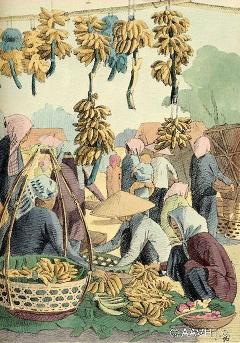 Quầy bán chuối ở chợ Bạc Liêu.