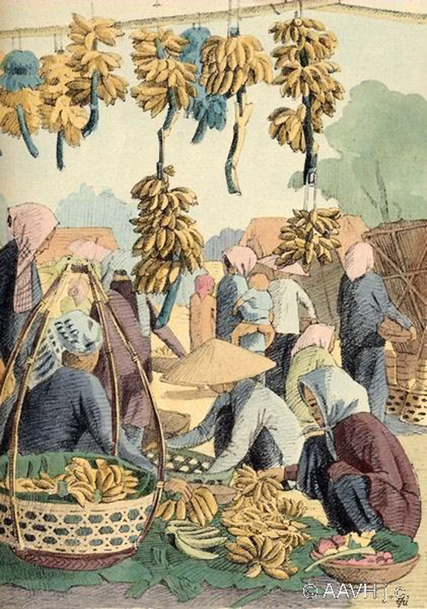 Quầy bán chuối ở chợ Bạc Liêu.