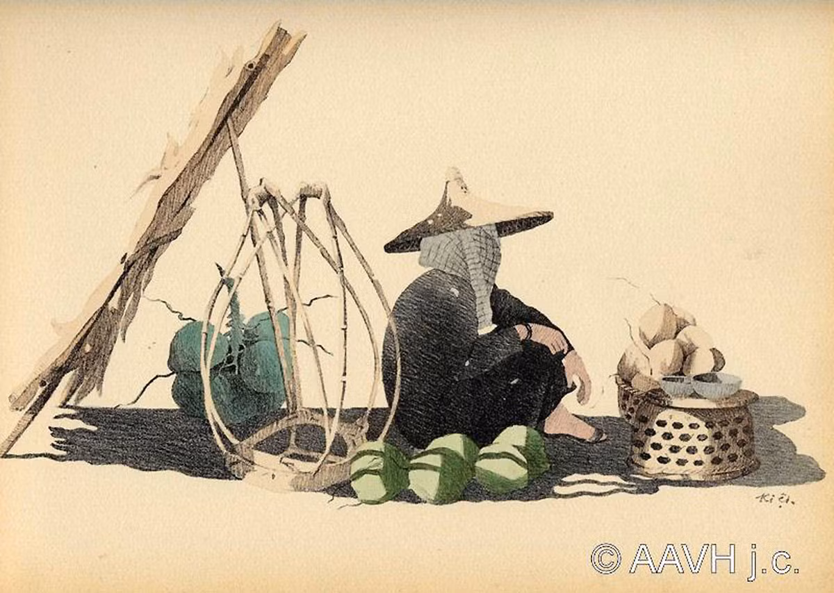 Người bán dừa nạo.