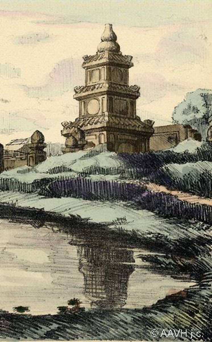 Tháp mộ của một nhà sư ở Gò Đen, Long An.