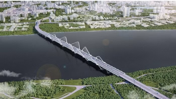 Phương án thiết kế kiến trúc 18 (giải Nhì) có chủ đề Hào khí Đông Á -Hào khí rồng thiêng. Cầu được thiết kế vòm thép, kết cấu mố trụ bê tông cốt thép vĩnh cửu. Chiều dài cầu chính 5 nhịp với tổng chiều dài 590m,chiều rộng mặt cầu 33m.Với phương án này, các tác giả không chỉ mong muốn thiết kế một công trình giao thông mà còn muốn tạo nên một tuyệt tác kiến trúc chứa đựngnhiều bài học lịch sử, để mỗi học sinh, mỗi công dân hay du khách qua cầu đều nhớ đến những câu chuyện lịch sử đầy tự hào.