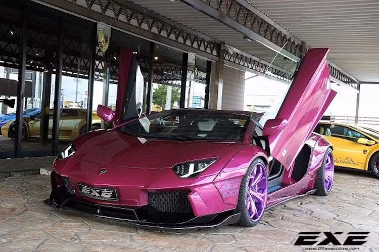 Chi tiết nổi bật nhất trên chiếc Aventador độ này đó là bộ widebody đẳng cấp từ hãng độ Liberty Walk của Nhật. Gồm các tấm ốp bên các vòm bánh xe lấy cảm hứng từ xe đua Nhật Bản thập niên 60-70 của thế kỷ trước, bộ widebody này "nới rộng" bề ngang của chiếc xe và đem lại vẻ mạnh mẽ hơn.
