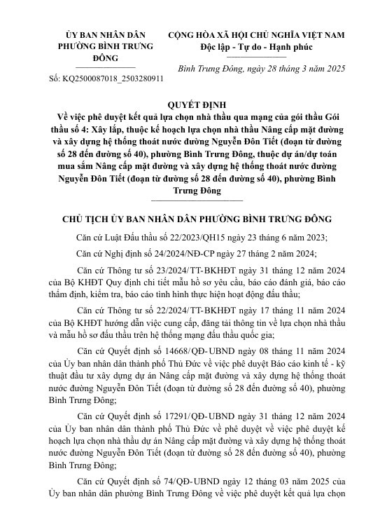 TP HCM: Cty Truong Hai trung goi thau xay lap tai Binh Trung Dong