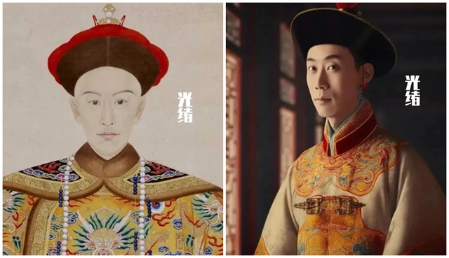 11. Quang Tự (1871-1908) Quang Tự, cháu của Hàm Phong, trị vì từ năm 1875 đến 1908. Ông nổi tiếng với những nỗ lực cải cách nhằm hiện đại hóa Trung Quốc, nhưng bị Thái hậu Từ Hi ngăn cản. Khác hẳn với bức ảnh gốc, hoàng đế Quang Tự trông rất rắn rỏi, nam tính.(Ảnh: QQ News)