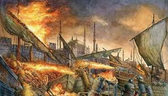 Quân đội của đế chế Byzantine (thế kỷ 7 - thế kỷ 12) đã sử dụng rộng rãi "ngọn lửa Hy Lạp" trong nhiều trận thủy chiến với quân địch.