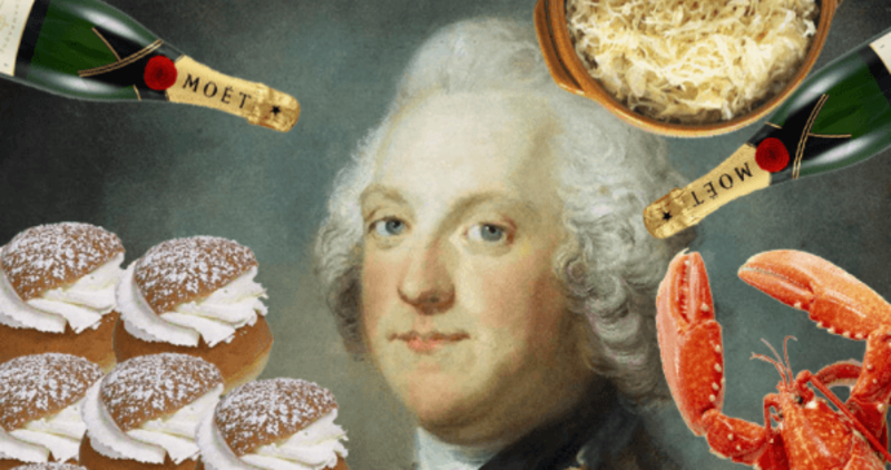 Tuy nhiên, thay vì ăn uống điều độ để đảm bảo sức khỏe, ông hoàng Thụy Điển này ăn quá nhiều món ngon cùng lúc khiến bản thân gặp chuyện chẳng lành.