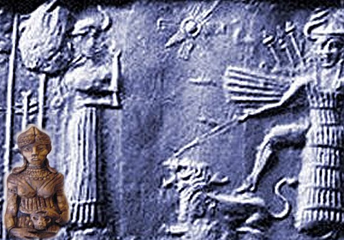 Nữ diêm vương Ereshkigal phải chiến đấu với một con ác quỷ có sức mạnh đáng sợ. Cuối cùng, Ereshkigal bị đánh bại. Về sau, Ereshkiga chấp nhận cưới Nergal để giữ được tính mạng.