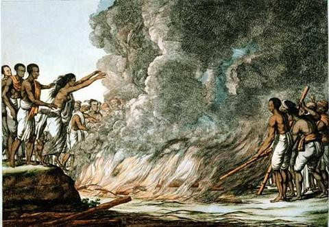 Việc làm này được xem như một cách hy sinh bản thân để bày tỏ lòng tôn kính với cái chết của bạn đời.