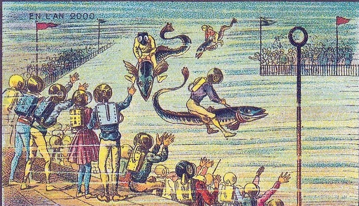 Người xưa dự đoán trong tương lai sẽ xuất hiện một môn thể thao cưỡi cá hấp dẫn.