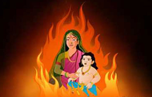 Do vậy, Hiranyakashipu nhờ người em gái tên Holika tham gia kế hoạch sát hại con trai Prahlad.