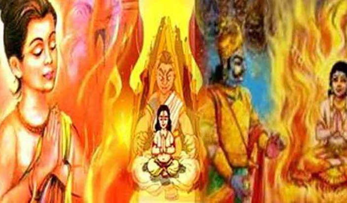 Tuy nhiên, ngọn lửa của Holika không thiêu cháy được Prahlad bởi ông là một tín đồ trung thành của Vishnu. Vì vậy, Prahlad được thần Vishnu bảo hộ nên an toàn trở ra mà không hề bị thương tích. Thay vào đó, Holika bị lửa thiêu chết.