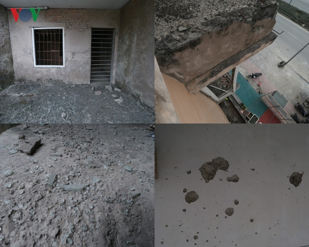 Bên trong ngôi nhà, những dấu vết của vụ nổ kinh hoàng vẫn như còn y nguyên.