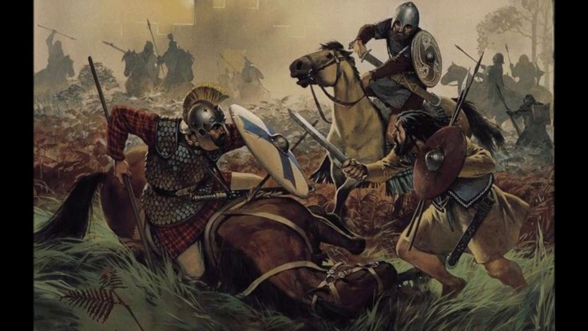 Khi binh sĩ La Mã dựng trại trong không khí hân hoan thì chiến binh người Picts đột ngột từ trong rừng xông ra và tấn công. Bị tấn công bất ngờ, binh sĩ La Mã bị chiến binh người Picts tàn sát đẫm máu với số thương vong lớn.