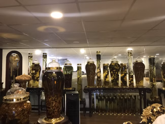 Cũng vì thẩm mỹ, những người chơi sâm ngọc linh đã ngâm cả cây và lá vào vừa để đẹp vừa phong thủy.