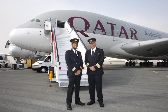 Qatar Airways là hãng hàng không quốc gia nổi tiếng của Qatar, có trụ sở tại Doha. Tại đây, mức lương cơ bản của một cơ trưởng tính cả phụ cấp là 14.000 USD/tháng. Con số với cơ trưởng có kinh nghiệm là 19.000 USD/tháng. Ảnh: Pinterest.