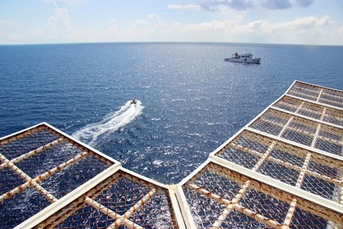 Tàu 561 nhìn từ nhà giàn DK1 /14 Tư Chính; địa điểm này cùng với các đảo trên quần đảo Trường Sa thuộc vùng biển Việt Nam nằm trong phạm vi hoạt động chính của tàu.