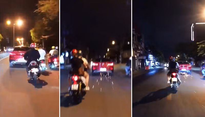 Chi tiet bat ngo vu nu tai xe lai BMW cuon xe may bo chay