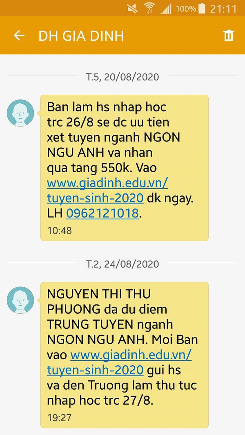 Thi sinh buc xuc vi loat tin nhan “che diem thap” tu truong DH-Hinh-3