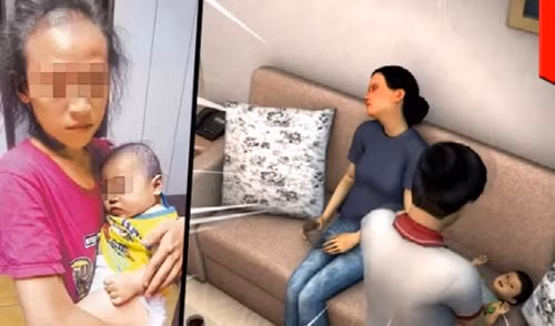 Bat coc con hang xom vi thay be qua dang yeu