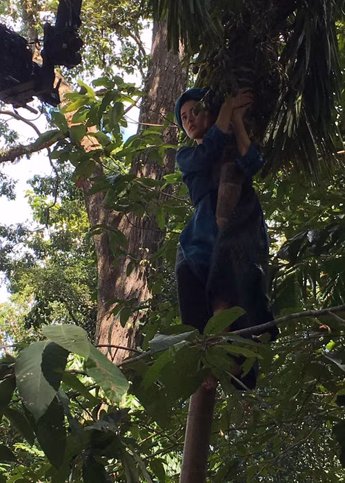 Hậu trường cảnh quay nàng Tấm bị ngã cây cau chết. Được biết, phim được diễn viên Ngô Thanh Vân đầu tư đến 20 tỷ.