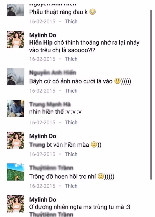 Trước đó, nghi vấn Hoa hậu Đỗ Mỹ Linh làm răng cũng đã rộ lên. Cụ thể, cư dân mạng truyền tay nhau bức ảnh chụp màn hình đoạn trò chuyện được cho là của Mỹ Linh và bạn bè về chuyện “trùng tu” răng. 