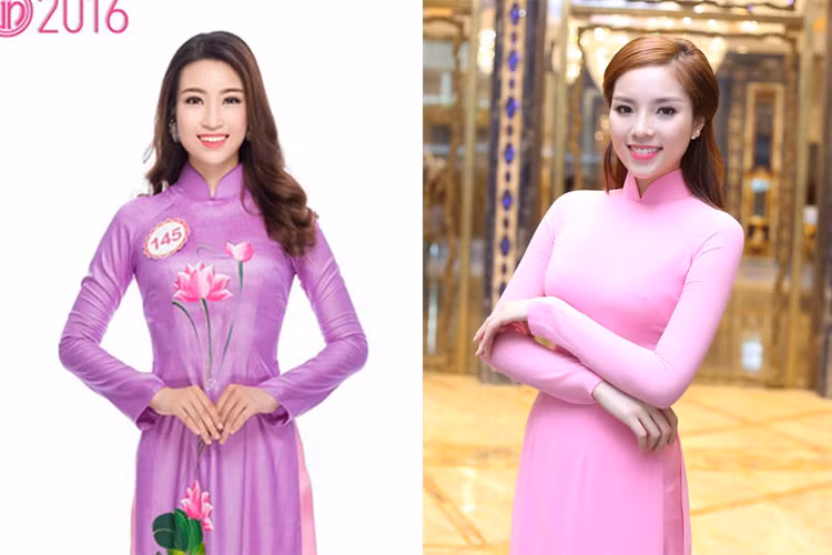 Với vóc dáng khá chuẩn, hai cô sinh viên trường Đại học Ngoại thương Hà Nội đều tự tin khoe nhan sắc trong tà áo dài. 