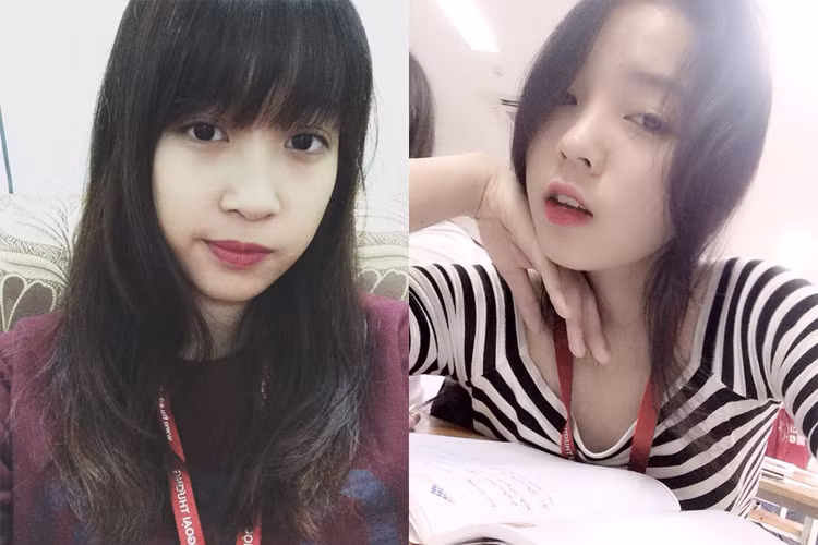 Đỗ Mỹ Linh và Kỳ Duyên cùng lựa chọn trang phục giản dị và trang điểm nhẹ nhàng lúc ngồi trên ghế giảng đường đại học. 