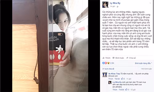 Ly Nha Ky khoe anh tinh cam ben ban trai 7 nam