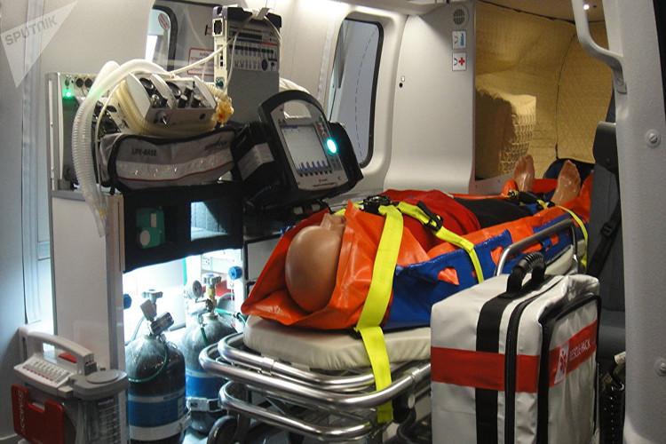 Khoang cứu thương bên trong trực thăng đa năng Kazan Ansat. Nguồn ảnh: Sputnik.