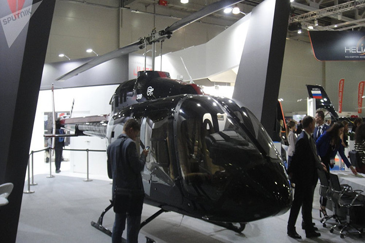 Triển lãm HeliRussia 2018 kéo dài từ ngày 24-26/5 tại trung tâm triển lãm "Krokus Expo". Máy bay trực thăng chở khách hạng nhẹ Bell-505 Jet Ranger X của Mỹ. Nguồn ảnh: Sputnik.