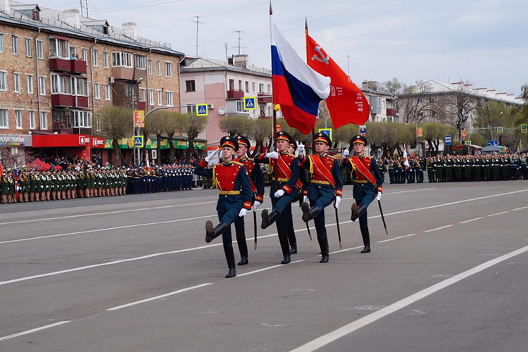 Ngay sau lễ duyệt binh ở Vladivostok là lễ duyệt ở thành phố Ussuriysk cũng thuộc vùng Viễn Đông của Nga. Nguồn ảnh: Bộ Quốc phòng Nga.