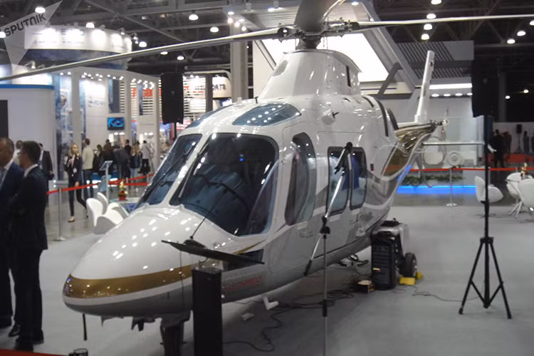 Máy bay trực thăng AW109, sản phẩm của công ty liên doanh Italy-Nga HeliWert. Nguồn ảnh: Sputnik.