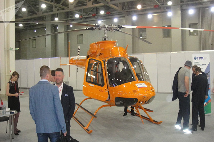 Máy bay trực thăng Bell 407 GXP, chế tạo tại Ural. Nguồn ảnh: Sputnik.