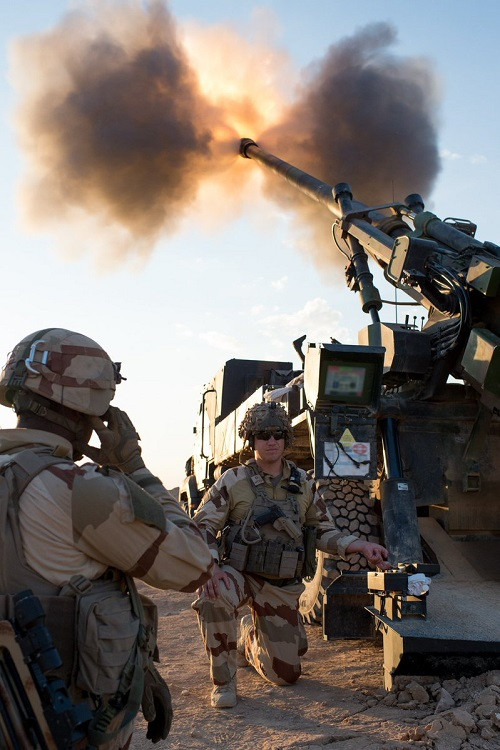 Hình pháo tự hành Caesar của Pháp tham chiến tại Syria. Nguồn ảnh: liveuamap.com.