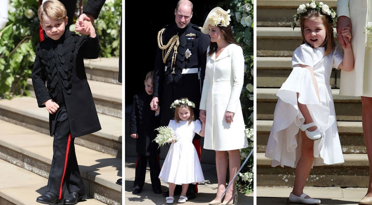 Hoàng tử George và Công chúa Charlotte là phù dâu, phù rể nhí trong đám cưới chú ruột. Ảnh: YouTube