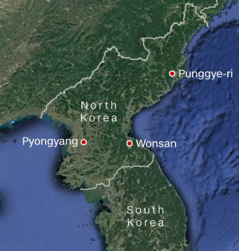 Với quãng đường dài 600 km, chưa kể tình hình mưa lớn hiện nay, các nhà báo quốc tế phải mất ít nhất 16 tiếng mới đến được bãi thử hạt nhân Punggye-ri.