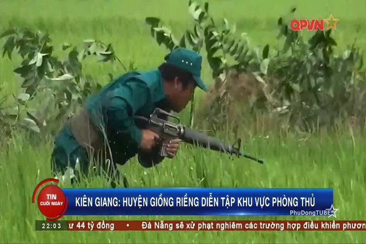 Trong trung tuần tháng 5 vừa qua tỉnh Kiên Giang đã tổ chức thành công diễn tập khu vực phòng thủ 2018 tại huyện Giồng Riềng, và trong cuộc diễn tập này bất ngờ có sự xuất hiện trở lại của một mẫu súng máy Mỹ được chế tạo từ đầu những năm 1940. Nguồn ảnh: QPVN.