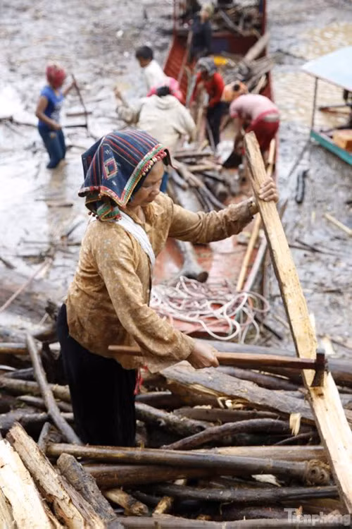Không chỉ có thanh niên, trai tráng mà cả phụ nữ, trẻ em, lẫn người già vẫn tham gia công việc hiểm nguy này.