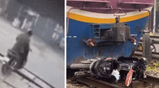  Qua đường sắt bất cẩn, người đàn ông bị tàu đâm tử vong: Ngày 7/11/2021, tại huyện Phú Xuyên, Hà Nội, người đàn ông điều khiển xe máy đến điểm giao nhau với đoạn đường sắt rồi vượt qua khi tàu vừa đến nơi khiến tàu đâm phải. Hậu quả khiến người đàn ông tử vong tại chỗ.