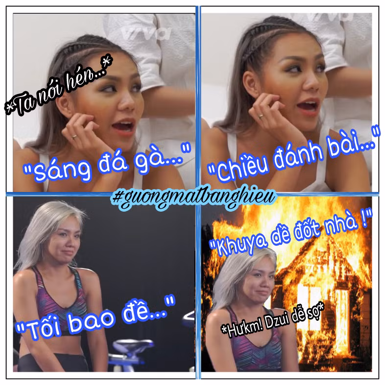 Khi được hỏi về phần thể hiện của Đồng Ánh Quỳnh, Quỳnh Như cho rằng, Ánh Quỳnh có màn thể hiện "lố", không phù hợp quay quảng cáo "Ôi mẹ ơi! Như thấy là lạc trôi quá không hiểu cái gì?". Những biểu cảm của Quỳnh Như thậm chí còn tạo cảm hứng để các cư dân mạng thi nhau chế ảnh. Ảnh: Anhche.