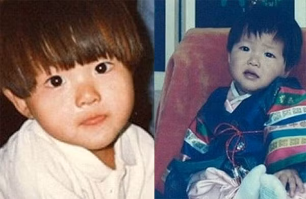 Còn Song Joong Ki lúc nhỏ là một cậu bé mắt một mí, mũi hơi tẹt, nhưng rất đáng yêu.