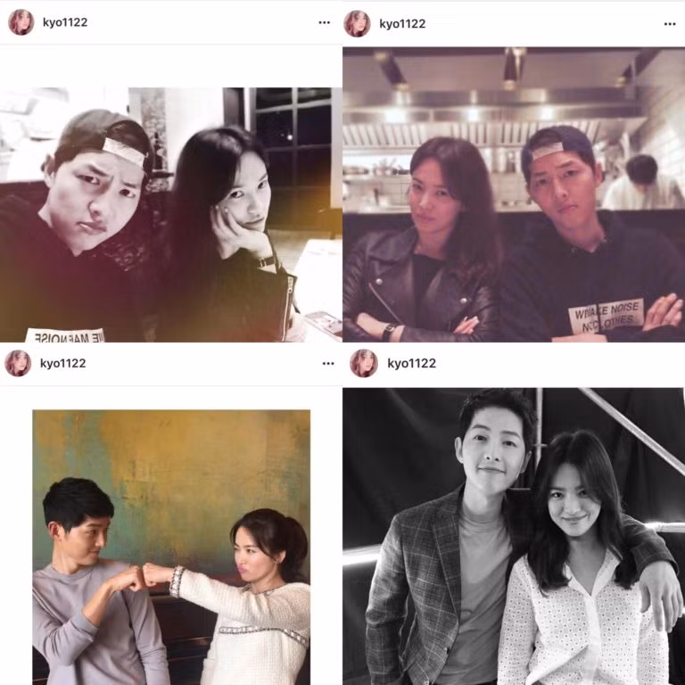 Song Hye Kyo đã cập nhật tài khoản IG của cô bằng một loạt ảnh chụp chung của hai người cho fan của Joong Ki ngắm vì anh không có tài khoản mạng xã hội.