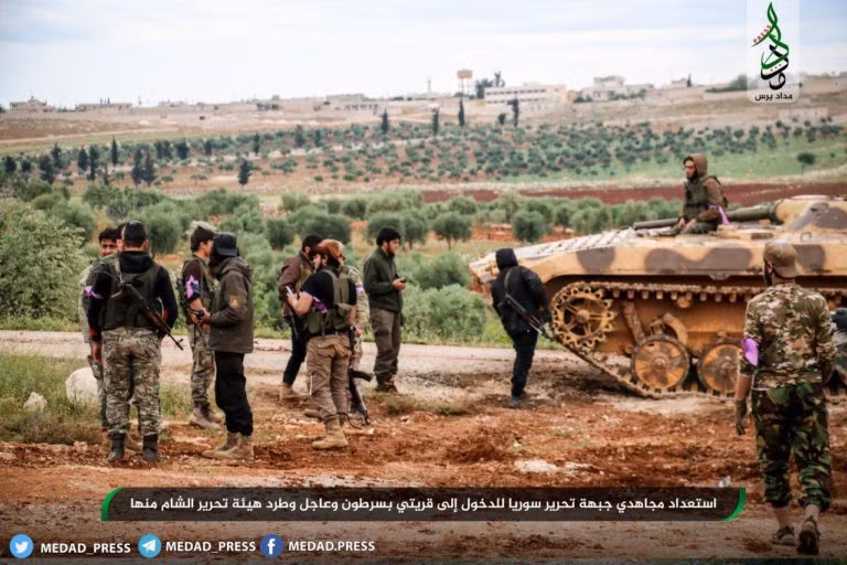 Phiến quân HTS xác nhận việc lực lượng SLF chiếm được thị trấn Bsartun và Aajil. Chỉ huy HTS cho biết thêm, nhóm khủng bố này đã đẩy lui một cuộc tấn công của SLF nhằm vào căn cứ của bọn chúng ở thị trấn Tuqaq, gần Bsartun. Ảnh: SF.