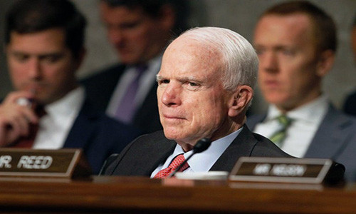 Thượng nghị sĩ John McCain tại Quốc hội Mỹ hồi năm 2017. Ảnh: AP.