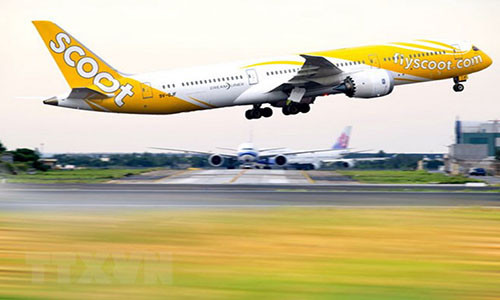 Hãng hàng không giá rẻ Scoot Air của Singapore. (Nguồn: TTG Asia) Hãng hàng không giá rẻ Scoot Air của Singapore. (Nguồn: TTG Asia)